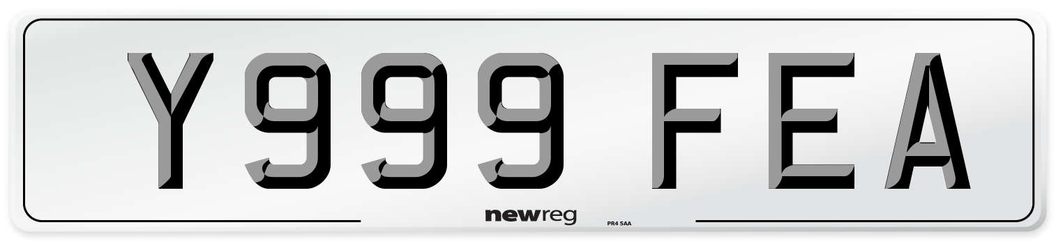 Y999 FEA Number Plate from New Reg